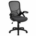 Bürostuhl Drehstuhl höhenverstellbar mit Netzrücken aus Polyester und Polyamid Schwarz Dunkelgrau B 62 x T 60 x H 104 bis 114 cm