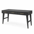 Schreibtisch mit 3 Schubladen aus MDF und Stahl rechteckig Schwarz Goldfarben L 140 x B 55 x H 76 cm