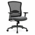 Bürostuhl Drehstuhl höhenverstellbar mit Netzrücken Armlehnen und Rollen aus Polyester und Polypropylen Grau Schwarz B 62 x T 60 x H 94 bis 104 cm