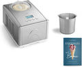 SPRINGLANE 1,5 L Eismaschine Emma mit 150 W Kompressor, Edelstahl, herausnehmbarer Behälter, inkl. Rezeptheft, Silber