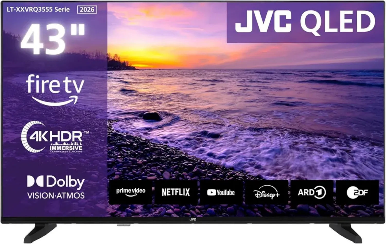JVC 43-Zoll 4K QLED Smart TV mit Dolby Vision, HDR und Alexa