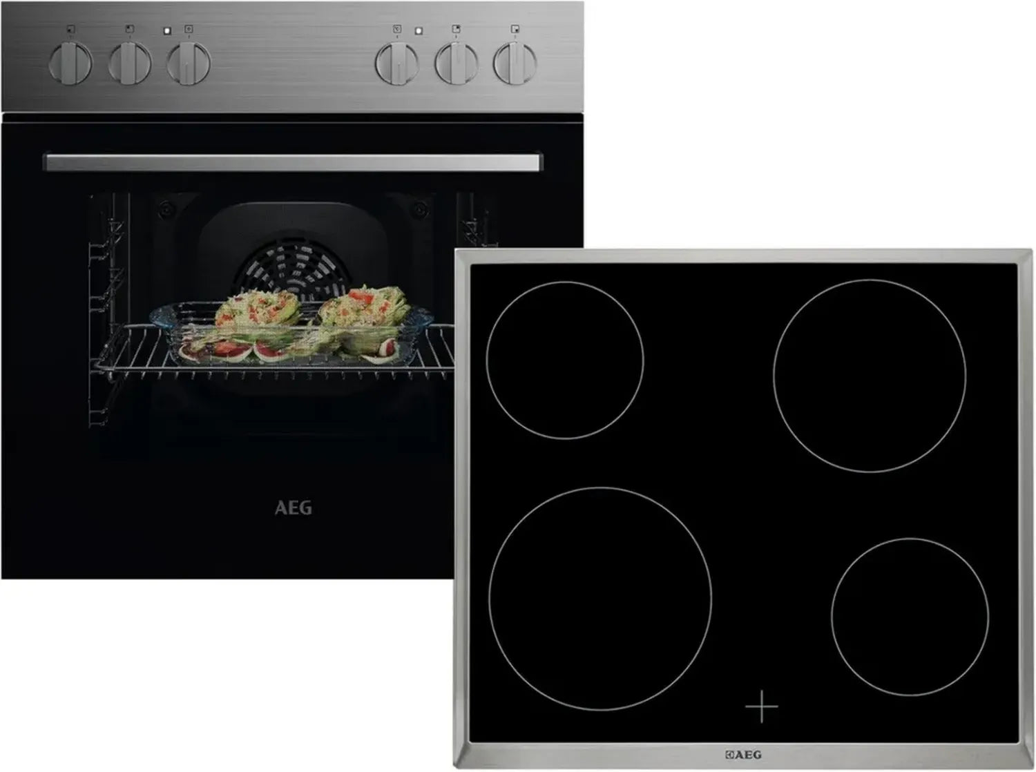AEG Set Einbauherd AH11M mit Glaskeramikkochfeld Modell HE604000XB