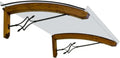 Holz-Vordach für Außenbereich, honigfarben, mit transparenter Polycarbonatabdeckung, Modell Legno FOGLIA, 90 x 150 cm