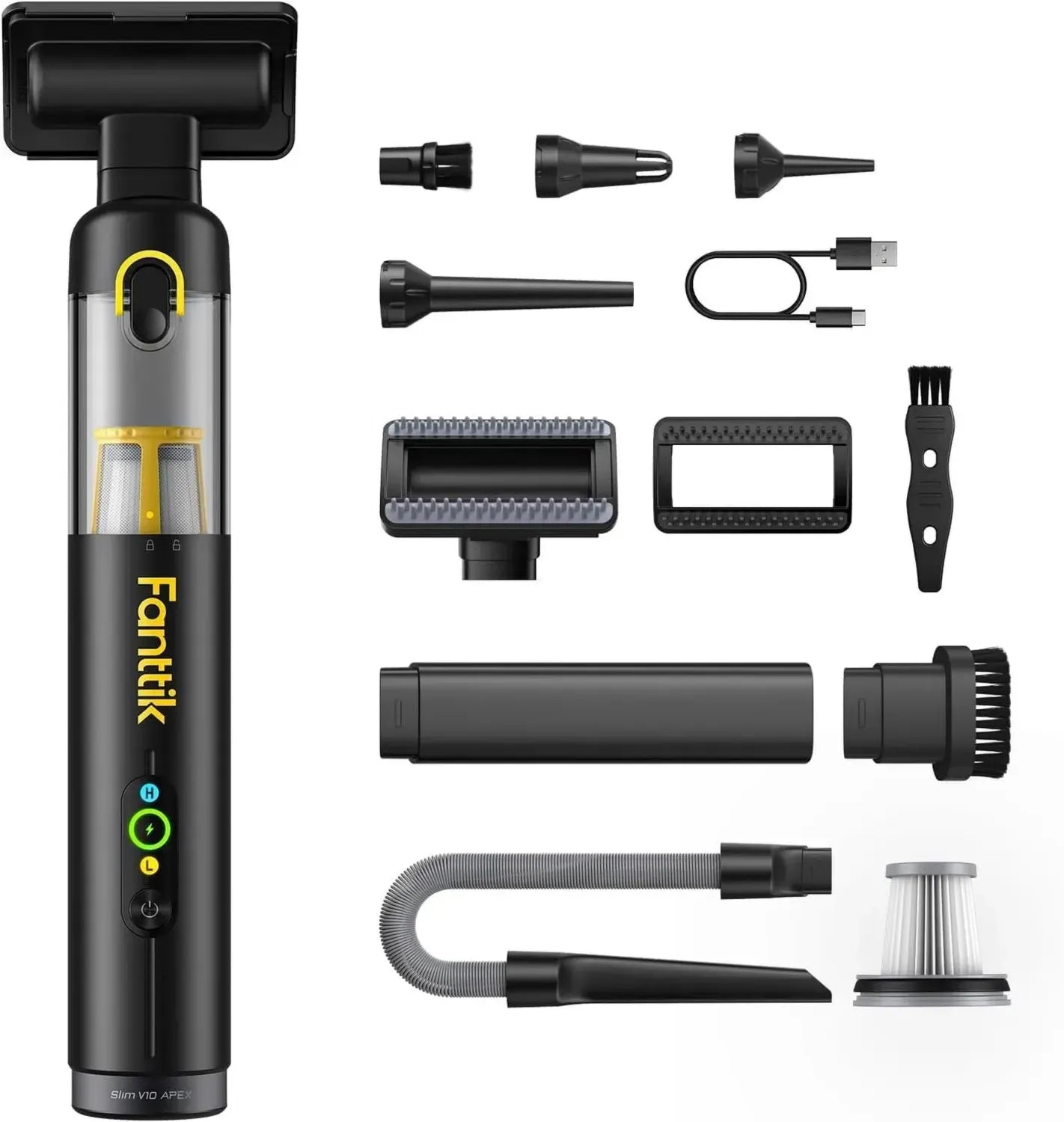 Fanttik V10 Apex Kabelloser Handstaubsauger 4-in-1 mit 19000 Pa, Digitalanzeige & Zwei Modi für Auto und Büro