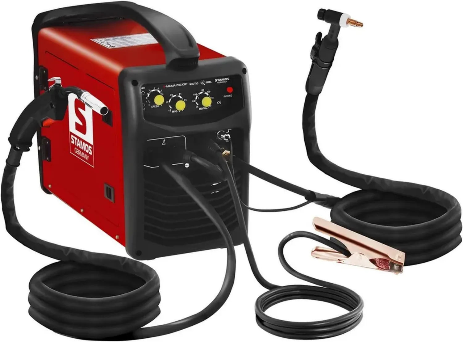 Stamos Germany 4in1 Kombi-Schweißgerät mit Inverter-Technologie, 250 A